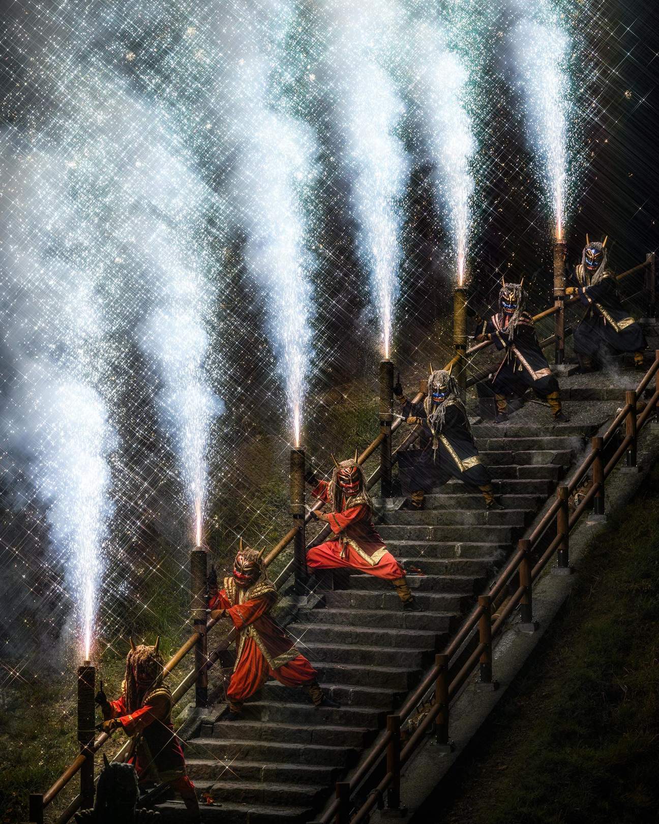 登別地獄谷 鬼花火の写真